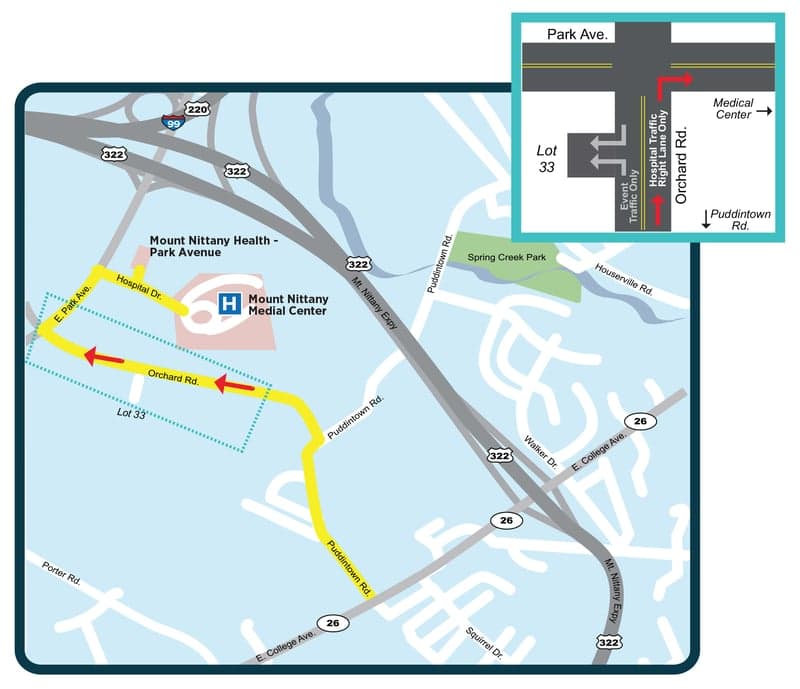 Mount Nittany Health Football Traffic Map 2026